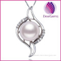 AAA grade White 925 sterling silver freshwater pearl pendant necklace